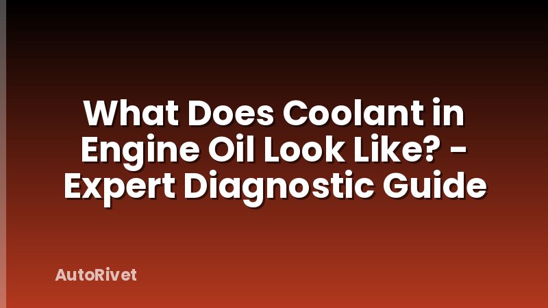What Does Coolant in Engine Oil Look Like? - Expert Diagnostic Guide