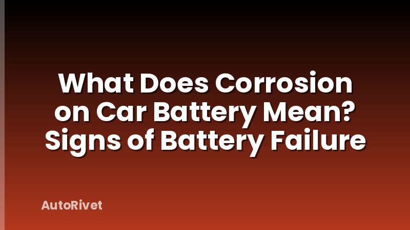 What Does Corrosion on Car Battery Mean? Signs of Battery Failure