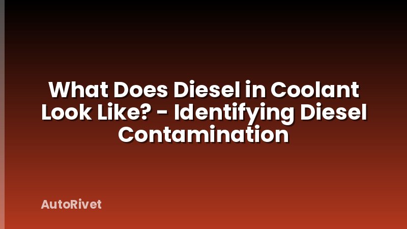 What Does Diesel in Coolant Look Like? - Identifying Diesel Contamination