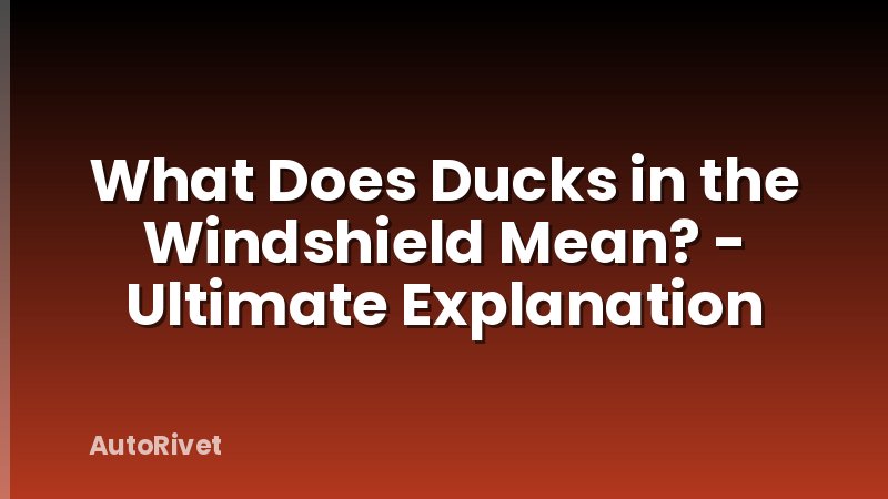 What Does Ducks in the Windshield Mean? - Ultimate Explanation