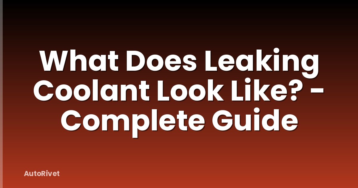 What Does Leaking Coolant Look Like? - Complete Guide