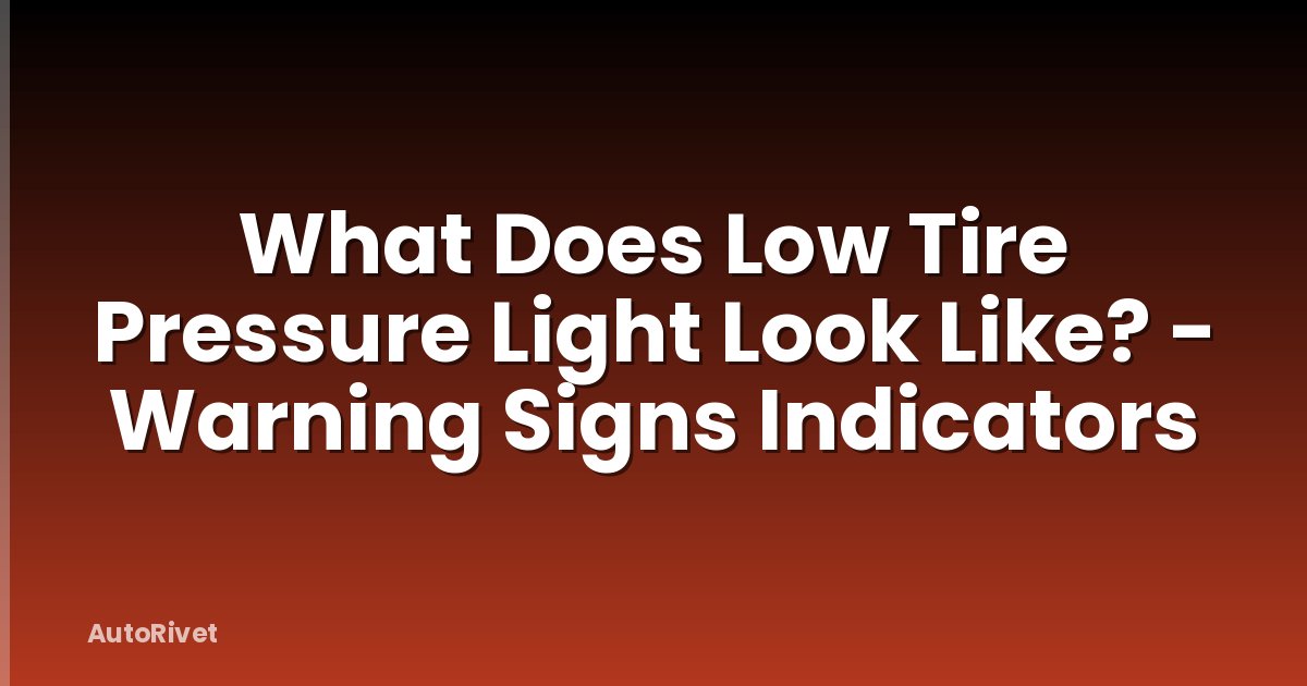 What Does Low Tire Pressure Light Look Like? - Warning Signs Indicators