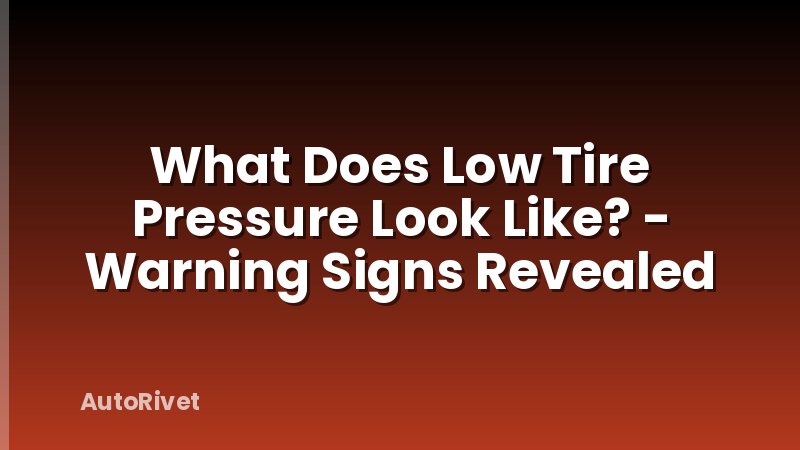 What Does Low Tire Pressure Look Like? - Warning Signs Revealed