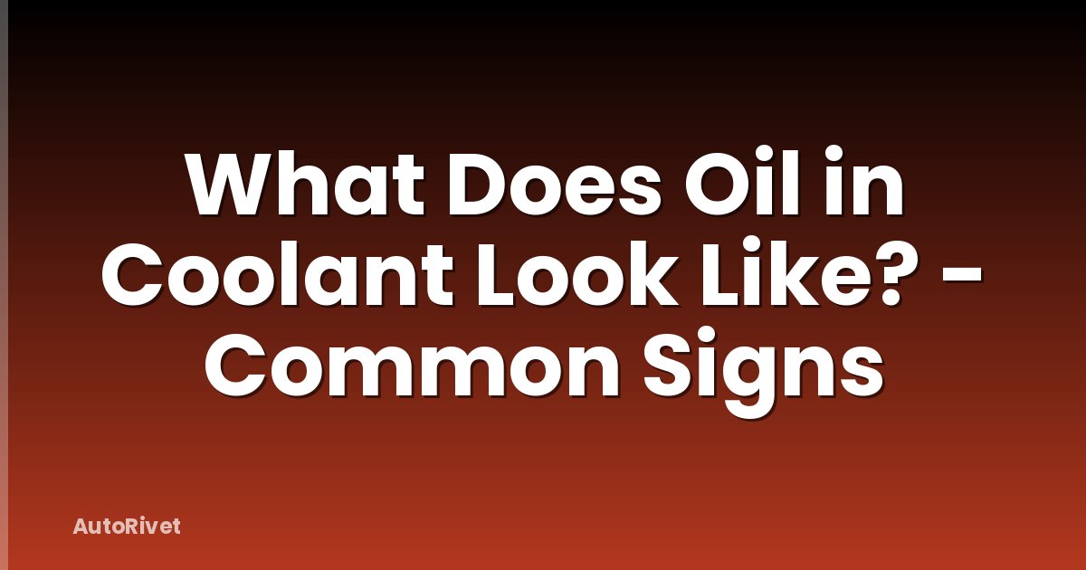 What Does Oil in Coolant Look Like? - Common Signs