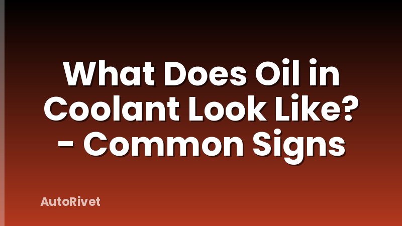 What Does Oil in Coolant Look Like? - Common Signs