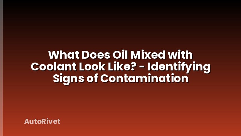 What Does Oil Mixed with Coolant Look Like? - Identifying Signs of Contamination