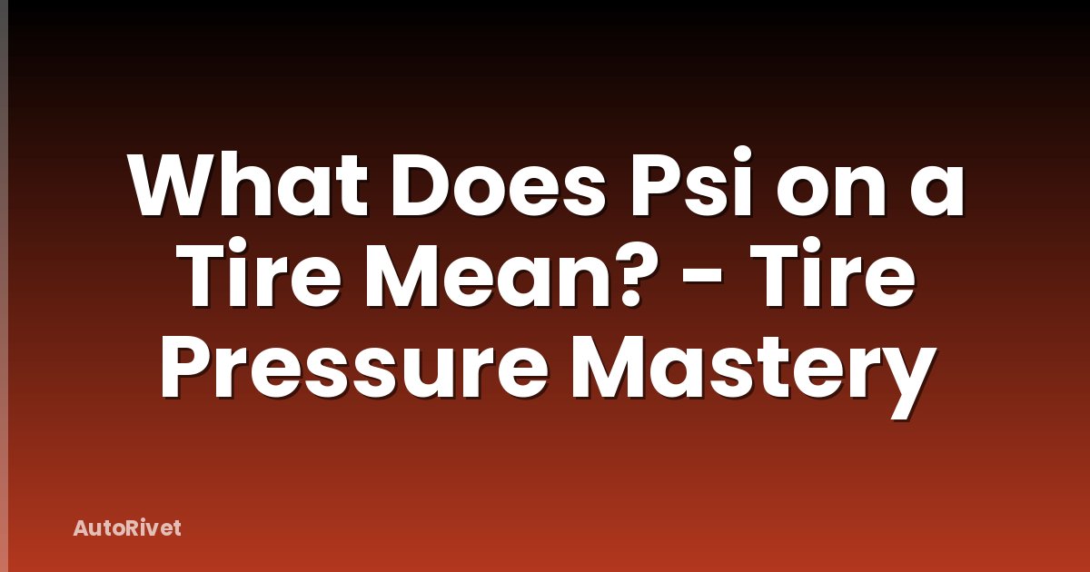 What Does Psi on a Tire Mean? - Tire Pressure Mastery