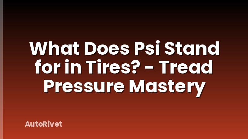 What Does Psi Stand for in Tires? - Tread Pressure Mastery