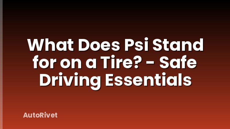 What Does Psi Stand for on a Tire? - Safe Driving Essentials