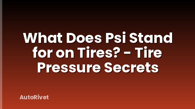 What Does Psi Stand for on Tires? - Tire Pressure Secrets