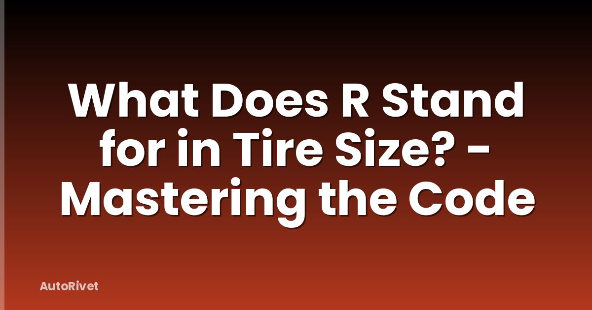 What Does R Stand for in Tire Size? - Mastering the Code