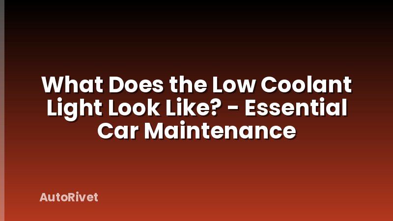 What Does the Low Coolant Light Look Like? - Essential Car Maintenance