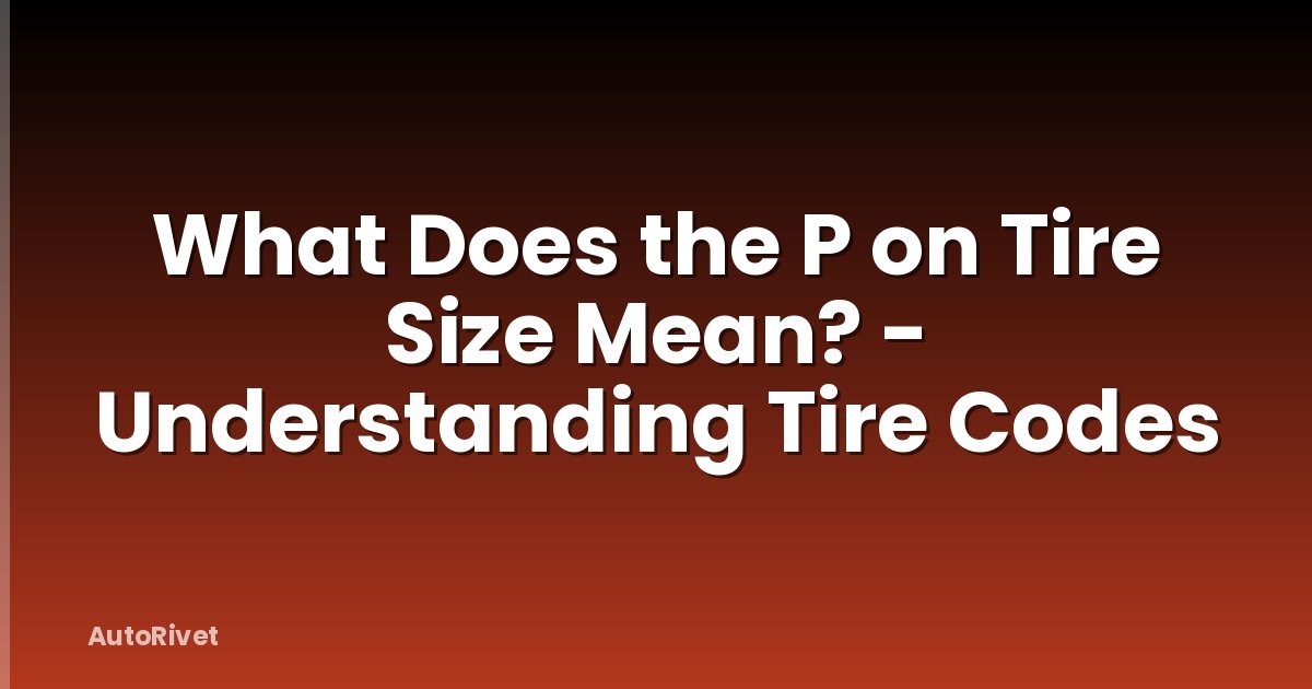 What Does the P on Tire Size Mean? - Understanding Tire Codes