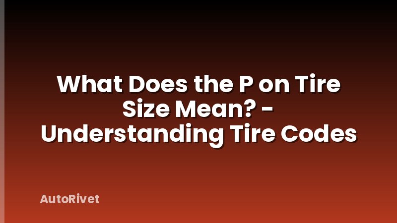 What Does the P on Tire Size Mean? - Understanding Tire Codes