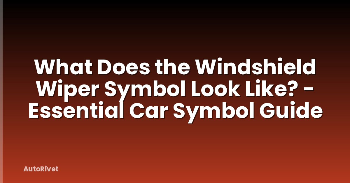 What Does the Windshield Wiper Symbol Look Like? - Essential Car Symbol Guide