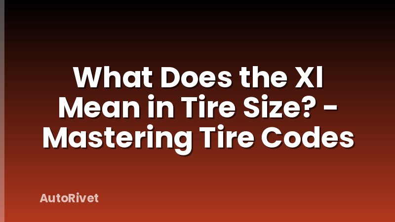 What Does the Xl Mean in Tire Size? - Mastering Tire Codes