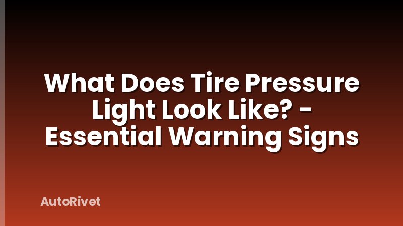 What Does Tire Pressure Light Look Like? - Essential Warning Signs