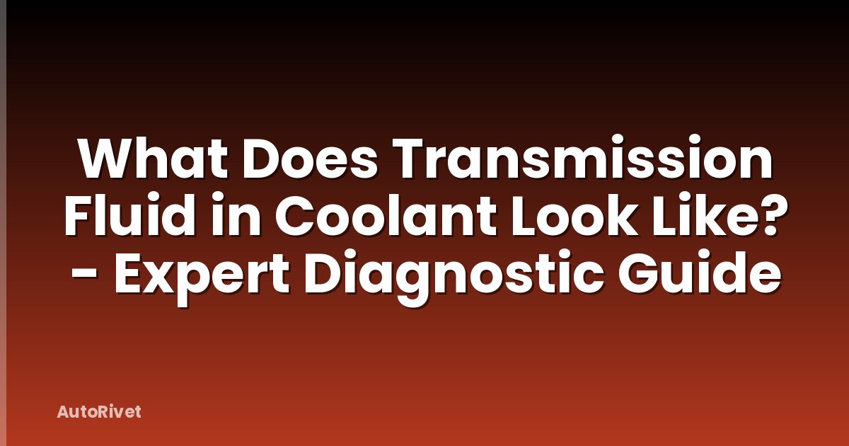 What Does Transmission Fluid in Coolant Look Like? - Expert Diagnostic Guide