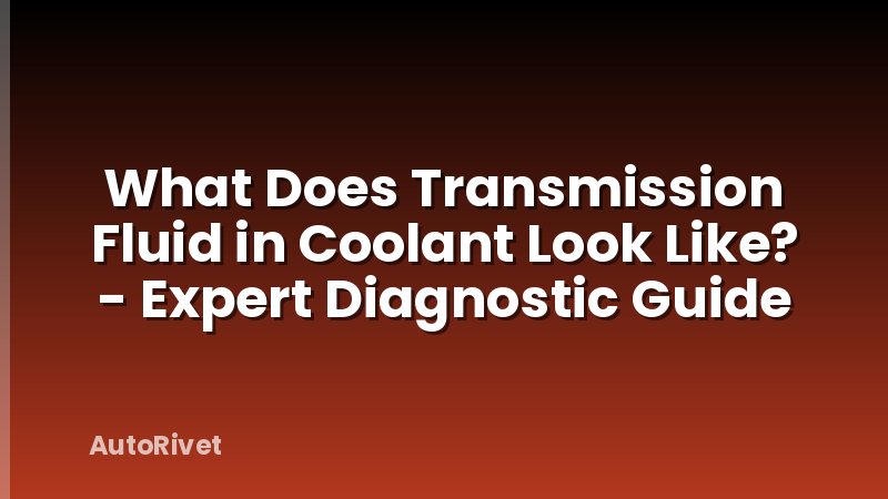 What Does Transmission Fluid in Coolant Look Like? - Expert Diagnostic Guide