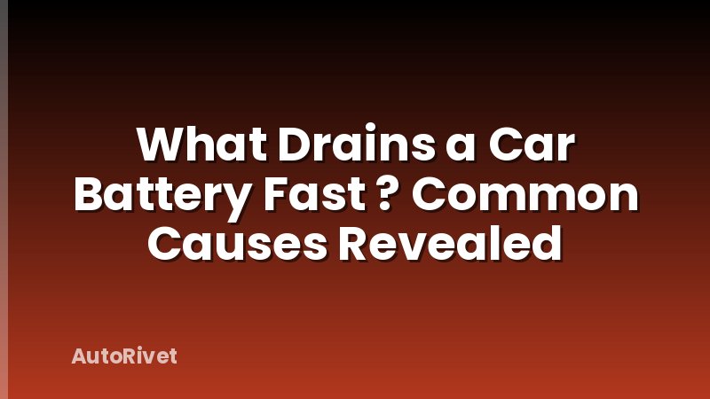 What Drains a Car Battery Fast ? Common Causes Revealed