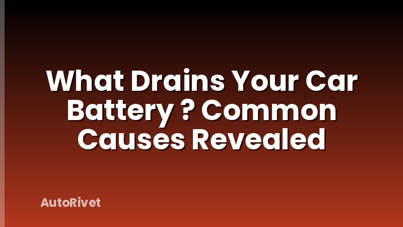 What Drains Your Car Battery ? Common Causes Revealed