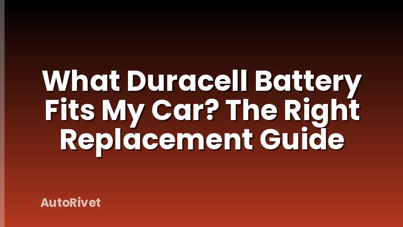 What Duracell Battery Fits My Car? The Right Replacement Guide