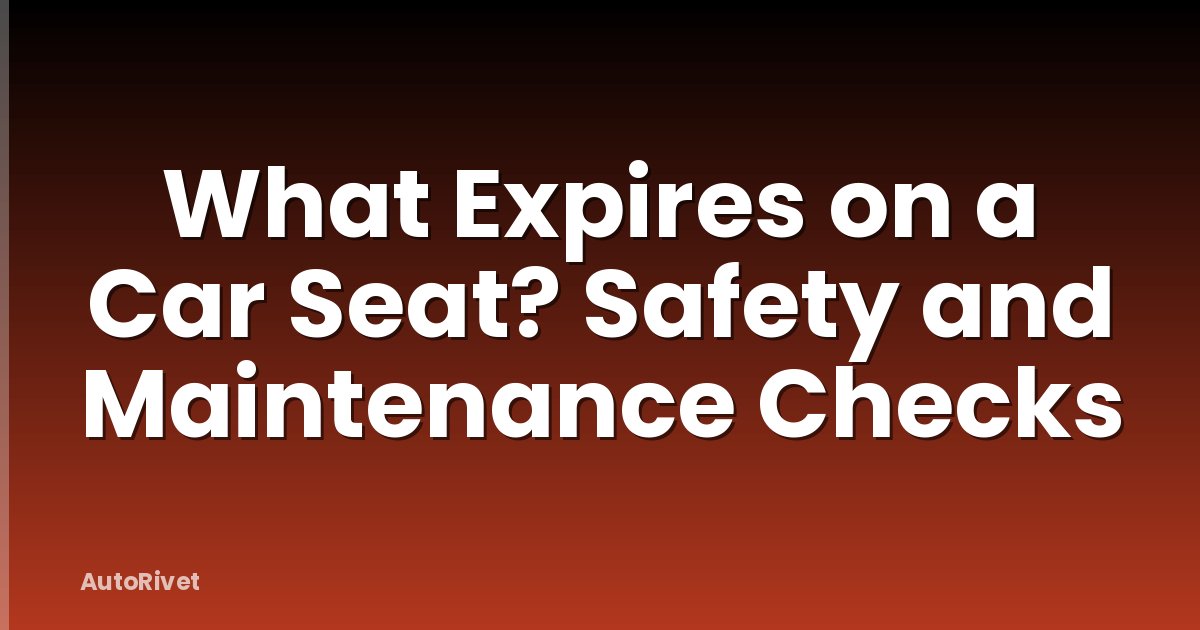 What Expires on a Car Seat? Safety and Maintenance Checks