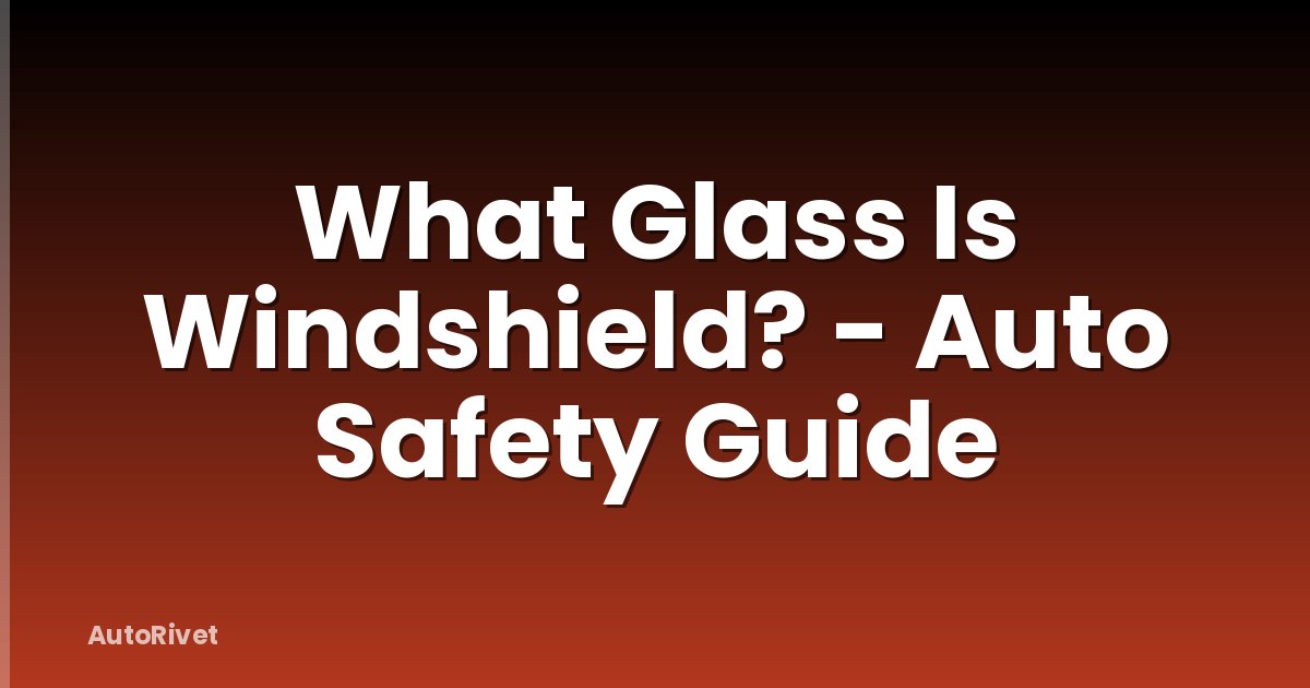 What Glass Is Windshield? - Auto Safety Guide