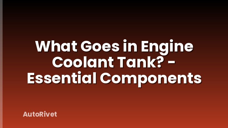 What Goes in Engine Coolant Tank? - Essential Components