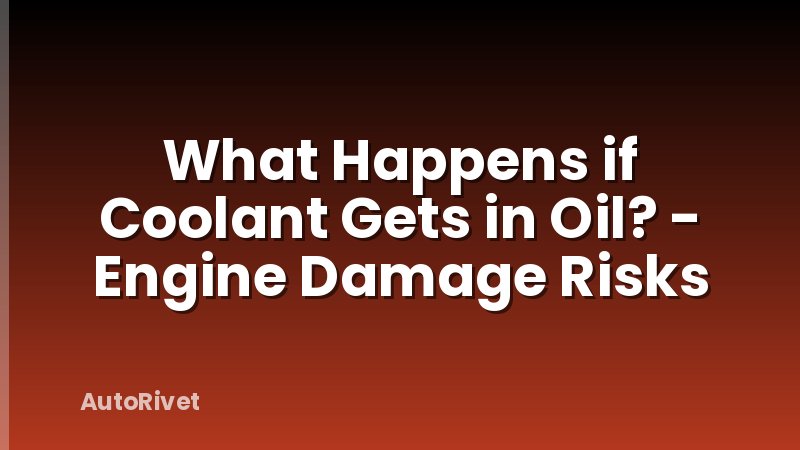 What Happens if Coolant Gets in Oil? - Engine Damage Risks