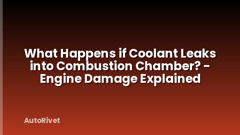 What Happens if Coolant Leaks into Combustion Chamber? - Engine Damage Explained
