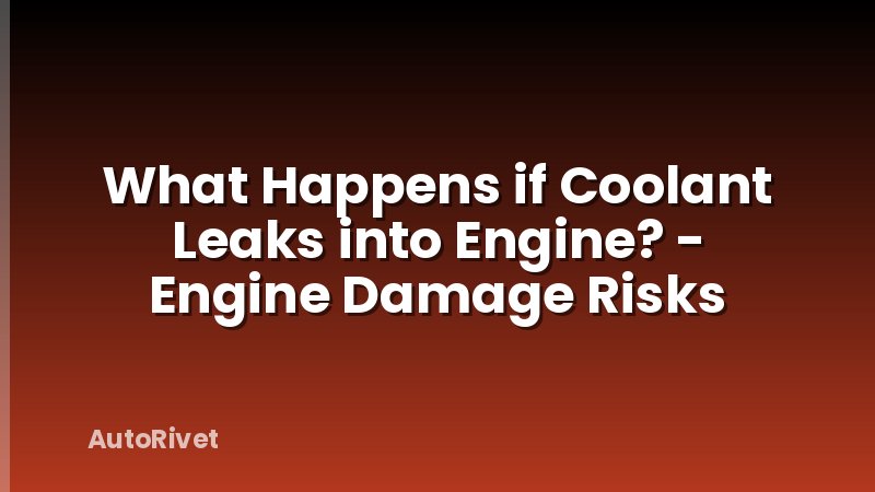 What Happens if Coolant Leaks into Engine? - Engine Damage Risks