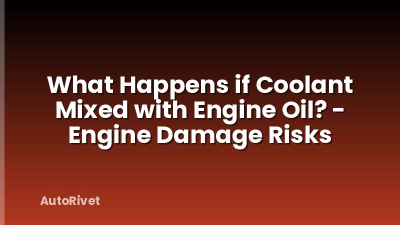 What Happens if Coolant Mixed with Engine Oil? - Engine Damage Risks