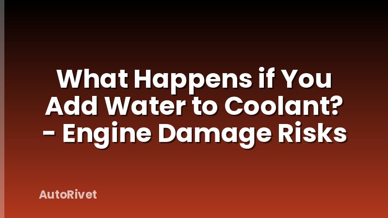 What Happens if You Add Water to Coolant? - Engine Damage Risks