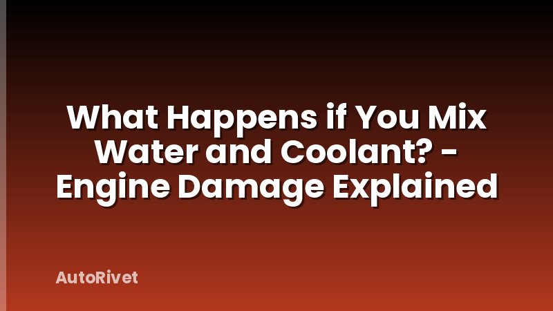 What Happens if You Mix Water and Coolant? - Engine Damage Explained