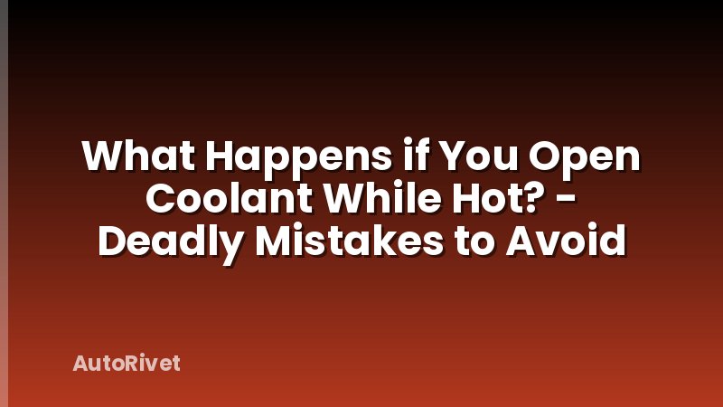 What Happens if You Open Coolant While Hot? - Deadly Mistakes to Avoid