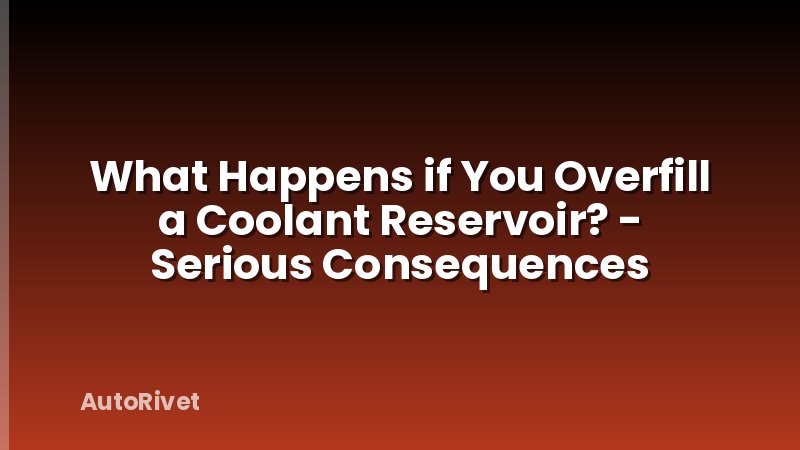 What Happens if You Overfill a Coolant Reservoir? - Serious Consequences
