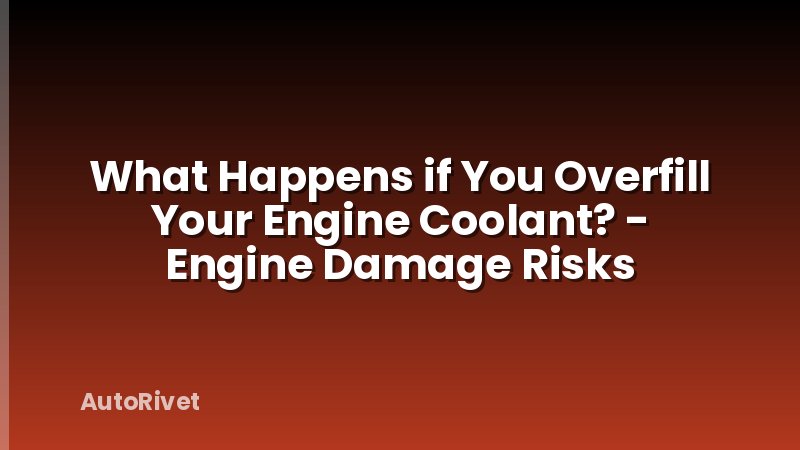 What Happens if You Overfill Your Engine Coolant? - Engine Damage Risks