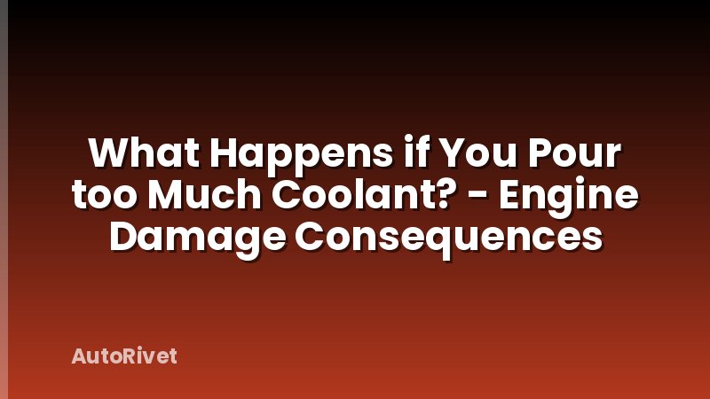 What Happens if You Pour too Much Coolant? - Engine Damage Consequences