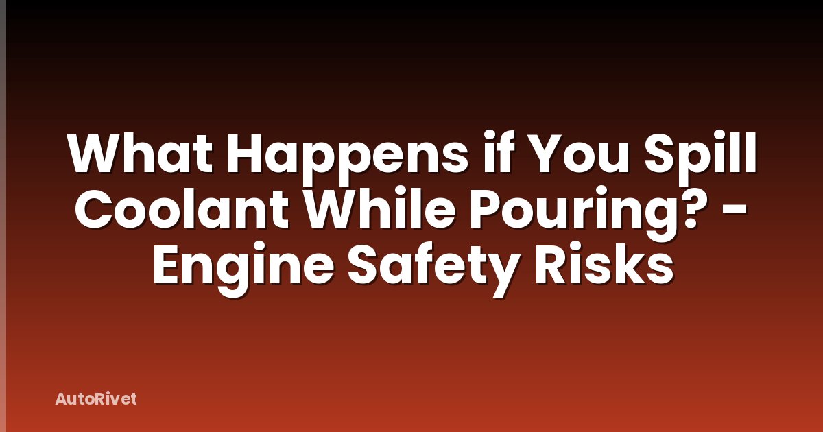 What Happens if You Spill Coolant While Pouring? - Engine Safety Risks