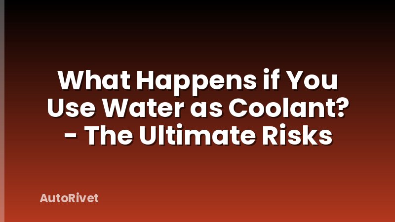 What Happens if You Use Water as Coolant? - The Ultimate Risks