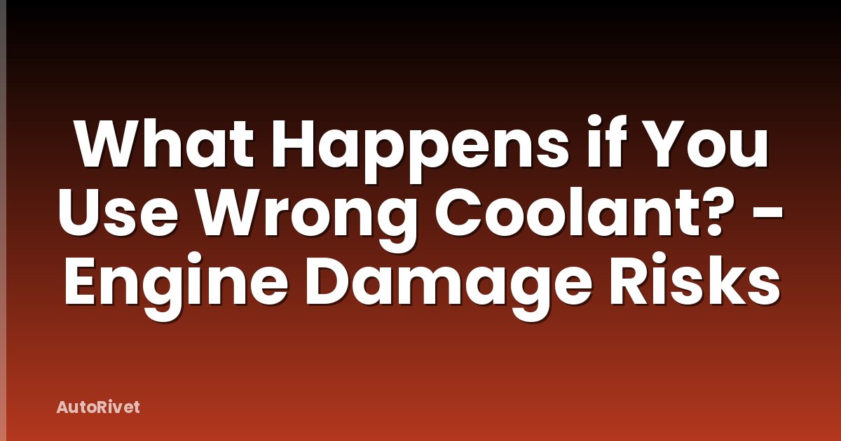 What Happens if You Use Wrong Coolant? - Engine Damage Risks