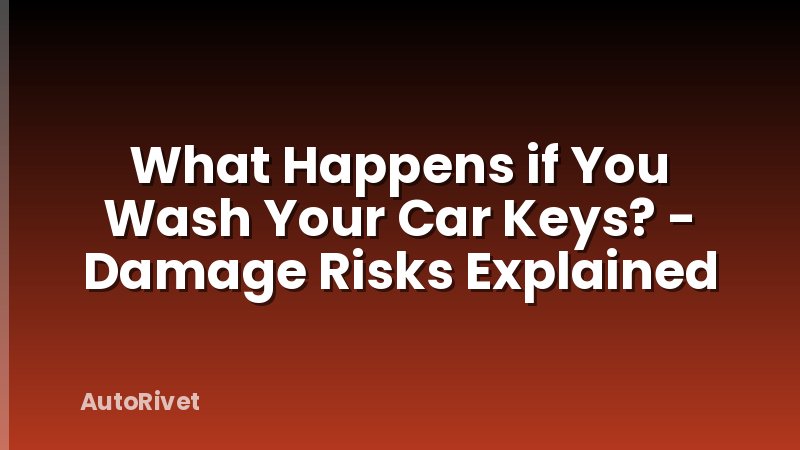 What Happens if You Wash Your Car Keys? - Damage Risks Explained