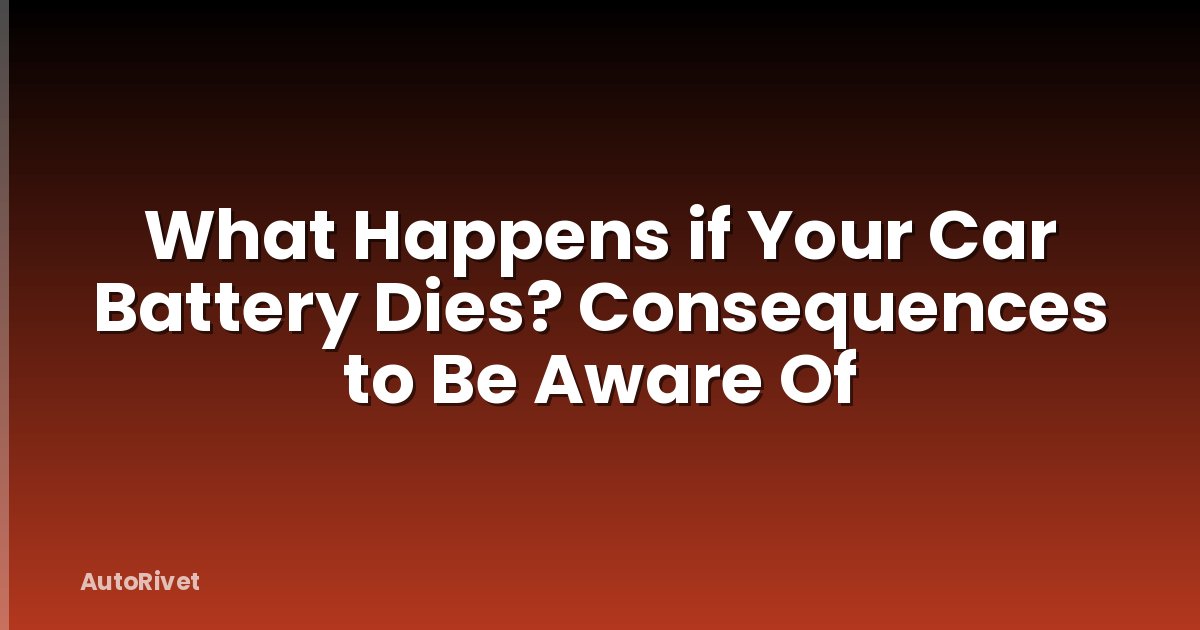 What Happens if Your Car Battery Dies? Consequences to Be Aware Of