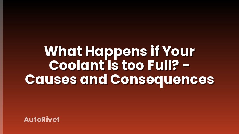 What Happens if Your Coolant Is too Full? - Causes and Consequences