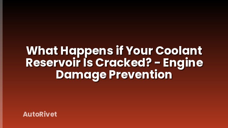 What Happens if Your Coolant Reservoir Is Cracked? - Engine Damage Prevention
