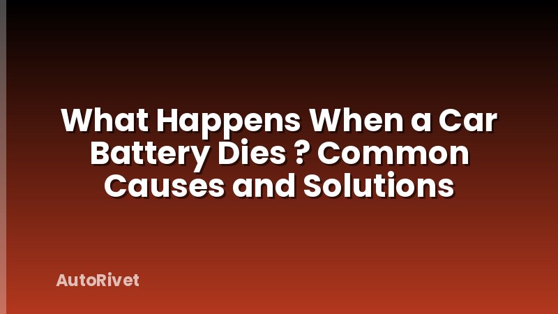 What Happens When a Car Battery Dies ? Common Causes and Solutions