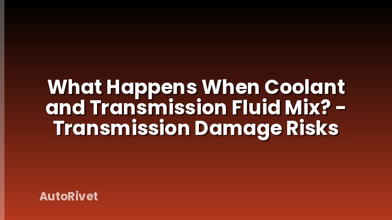 What Happens When Coolant and Transmission Fluid Mix? - Transmission Damage Risks