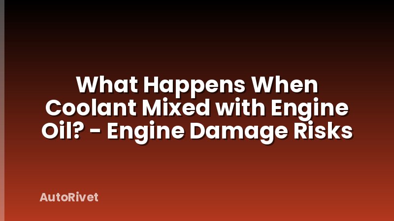 What Happens When Coolant Mixed with Engine Oil? - Engine Damage Risks