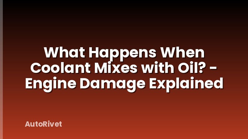 What Happens When Coolant Mixes with Oil? - Engine Damage Explained